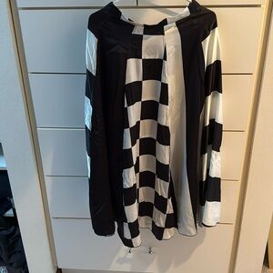 Dodo bar or black and white check silk skirt